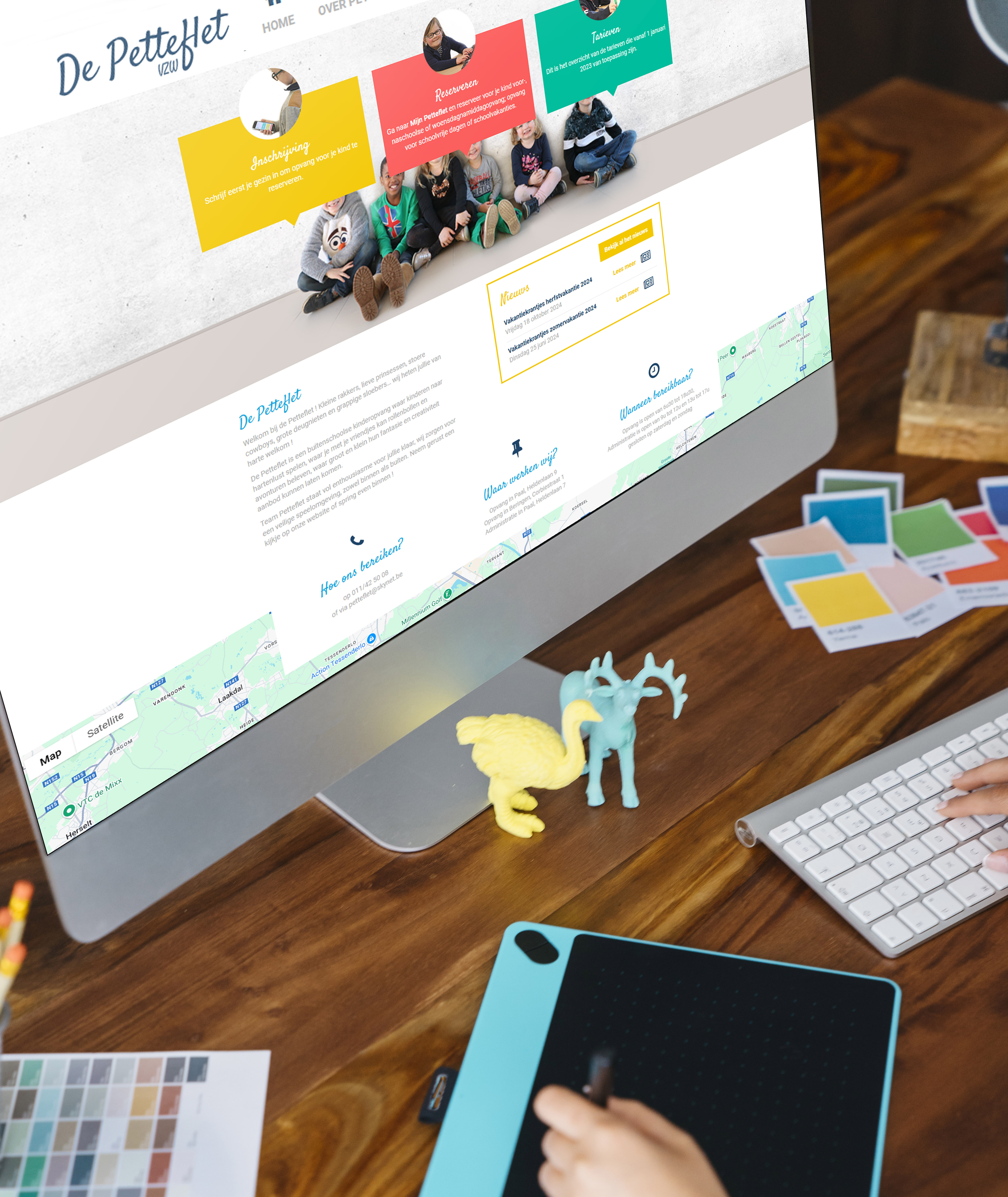 Scherm met website Petterflet