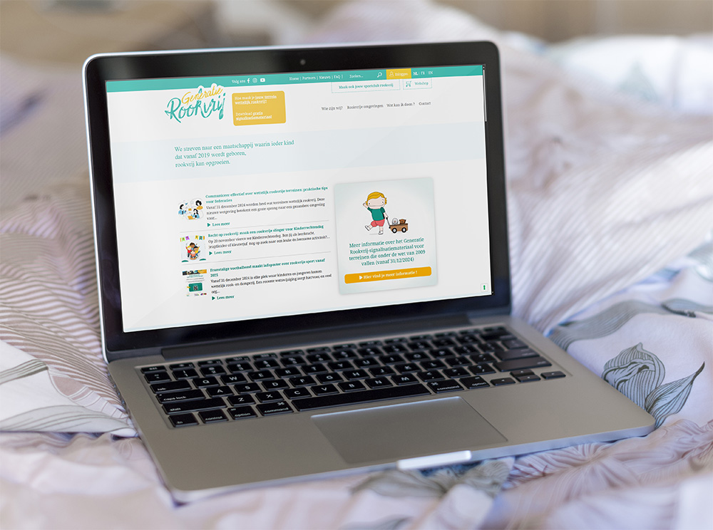 Laptop met website Generatie Rookvrij